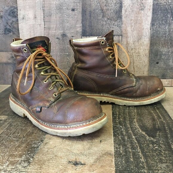 Thorogood 804-4374 Steel Round Toe Work Boots Mens 8 D - Picture 2 of 12